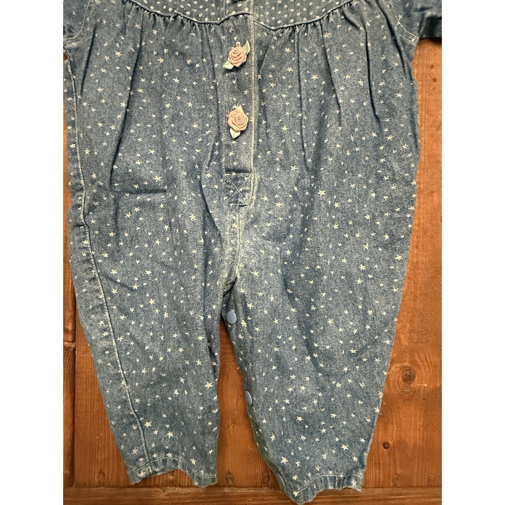 Vintage Retro 80s 90s Demon Romper With Stars And Lace Size 6 To 9 Months - Picture 4 of 7